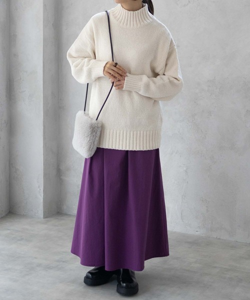 HusHusH（ハッシュアッシュ）の「HusHusH モールハイネックニットプルオーバー（ニット/セーター・レディース・ネイビー/サックスブルー/オフホワイト・M/L）」の13枚目の写真