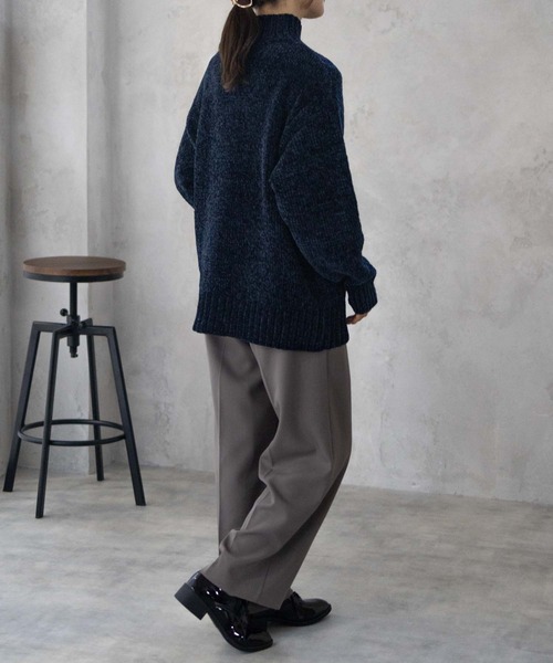 HusHusH（ハッシュアッシュ）の「HusHusH モールハイネックニットプルオーバー（ニット/セーター・レディース・ネイビー/サックスブルー/オフホワイト・M/L）」の20枚目の写真