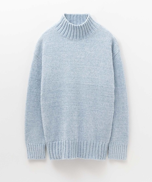 HusHusH（ハッシュアッシュ）の「HusHusH モールハイネックニットプルオーバー（ニット/セーター・レディース・ネイビー/サックスブルー/オフホワイト・M/L）」の9枚目の写真