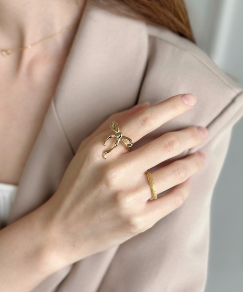 セール】ロング ナロー リボンリング-long narrow ribbon ring