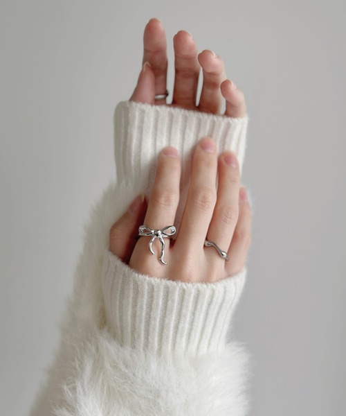 リボン リング ビズー公式】ゴールド リボン K18 リング リュバン | 希少石カラー