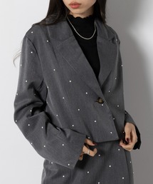 MAISON BREEZE | 【MAISON BREEZE】T/R/Puツイル パール付きテーラードジャケット XNN(テーラードジャケット)