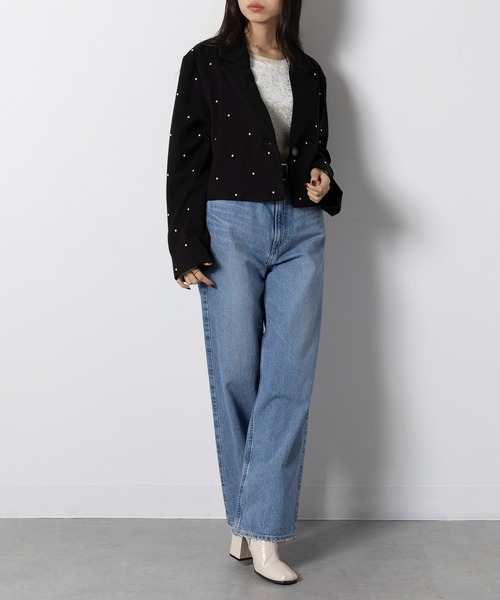 MAISON BREEZE（メゾンブリーズ）の「【MAISON BREEZE】T/R/Puツイル パール付きテーラードジャケット XNN（テーラードジャケット・レディース・ブラック/チャコールグレー・FREE）」の14枚目の写真