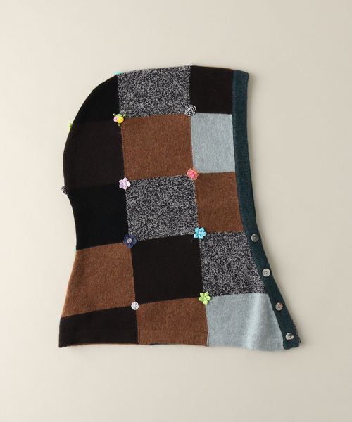 JOURNAL STANDARD（ジャーナルスタンダード）の「【YANYAN/ヤンヤン】CHECKD RIBBON HOOD（ニットキャップ/ビーニー・レディース・ブラウン・FREE）」の2枚目の写真