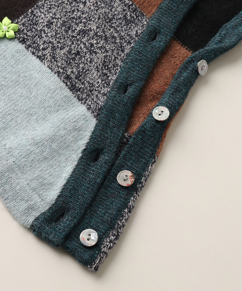 JOURNAL STANDARD（ジャーナルスタンダード）の「【YANYAN/ヤンヤン】CHECKD RIBBON HOOD（ニットキャップ/ビーニー・レディース・ブラウン・FREE）」の3枚目の写真