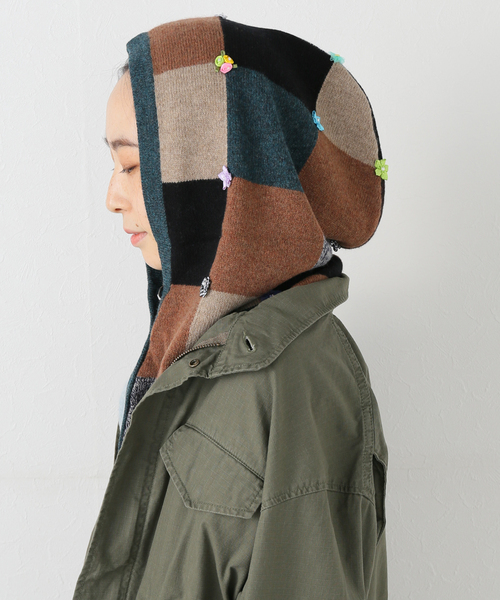 JOURNAL STANDARD（ジャーナルスタンダード）の「【YANYAN/ヤンヤン】CHECKD RIBBON HOOD（ニットキャップ/ビーニー・レディース・ブラウン・FREE）」の11枚目の写真