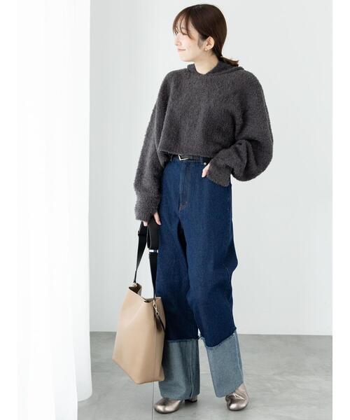 Te chichi TERRASSE（テチチテラス）の「◎ロールアップカットオフデニムパンツ（その他パンツ・レディース・ブルー/ネイビー・L/M）」の6枚目の写真