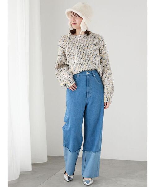 Te chichi TERRASSE（テチチテラス）の「◎ロールアップカットオフデニムパンツ（その他パンツ・レディース・ブルー/ネイビー・L/M）」の12枚目の写真