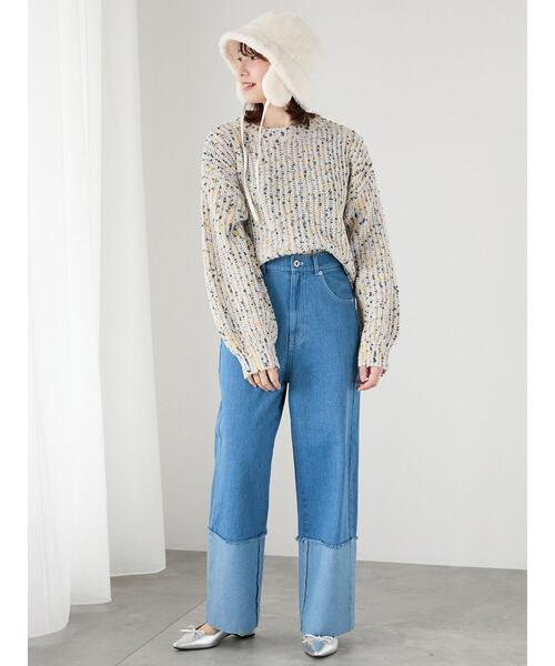 Te chichi TERRASSE（テチチテラス）の「◎ロールアップカットオフデニムパンツ（その他パンツ・レディース・ブルー/ネイビー・L/M）」の13枚目の写真