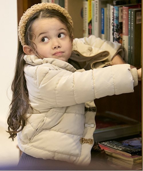 petit main（プティマイン）の「中綿リボンジャケット（ブルゾン・キッズ・ライトピンク/ライトベージュ/ネイビー・80ｃｍ/90cm/100cm/110cm/120cm/130cm）」の18枚目の写真