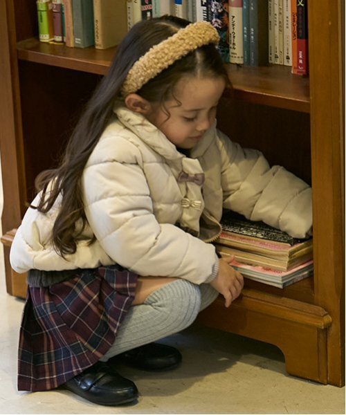 petit main（プティマイン）の「中綿リボンジャケット（ブルゾン・キッズ・ライトピンク/ライトベージュ/ネイビー・80ｃｍ/90cm/100cm/110cm/120cm/130cm）」の19枚目の写真