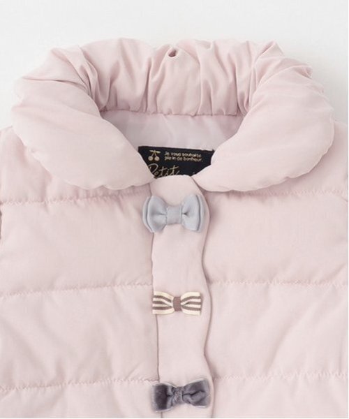 petit main（プティマイン）の「中綿リボンジャケット（ブルゾン・キッズ・ライトピンク/ライトベージュ/ネイビー・80ｃｍ/90cm/100cm/110cm/120cm/130cm）」の9枚目の写真