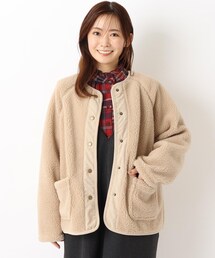 ボア無地ショート丈 ブルゾン