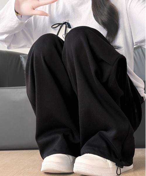 gossip！ロサンゼルス（ゴシップロサンゼルス）の「ニータック ワイドスウェットパンツ（スウェットパンツ・レディース・ホワイト/ライトグレー/ブラック/グレー・FREE）」の12枚目の写真
