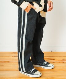 【WEB限定】あったかラインワイドデニムパンツ