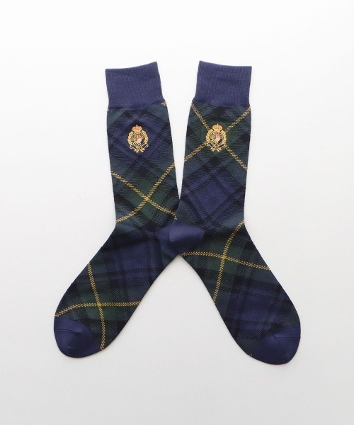 POLO RALPH LAUREN(ポロ ラルフ ローレン)の「POLO RALPH LAUREN メンズ エンブレム タータンチェック クルーソックス 92012010(ソックス/靴下・メンズ・ネイビー・26-28cm)」の3枚目の写真
