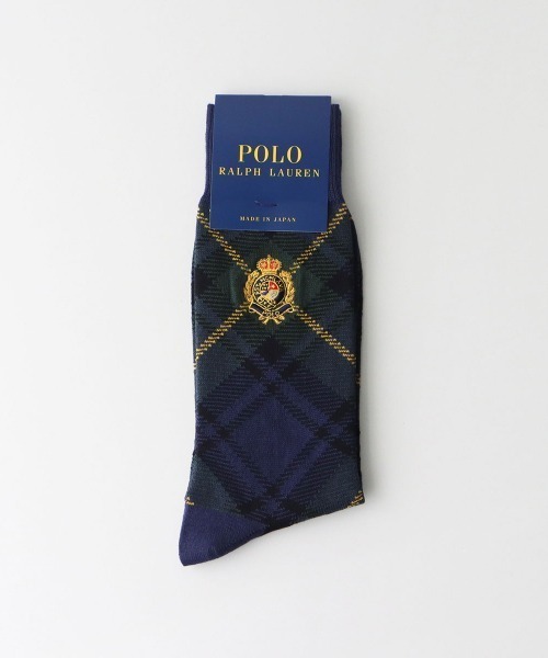 POLO RALPH LAUREN(ポロ ラルフ ローレン)の「POLO RALPH LAUREN メンズ エンブレム タータンチェック クルーソックス 92012010(ソックス/靴下・メンズ・ネイビー・26-28cm)」の4枚目の写真