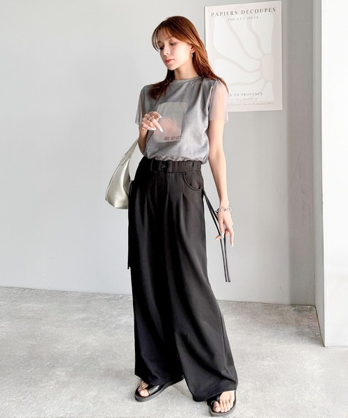 セール】今季魅力のシルエット☆サイドリボン付きミニ裏毛パンツ