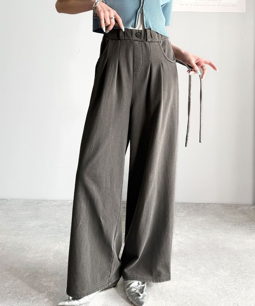 セール】今季魅力のシルエット☆サイドリボン付きミニ裏毛パンツ