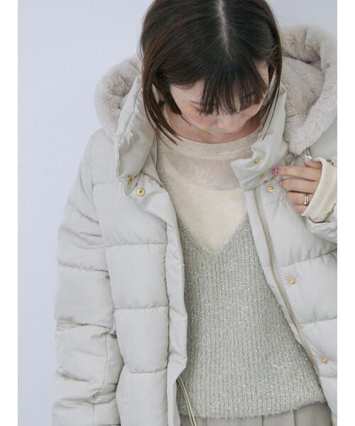 Samansa Mos2 blue(サマンサモスモスブルー)の「スタイルアップパデットコート(その他アウター・レディース・ベージュ/ライトベージュ/ブラック・M/L)」の20枚目の写真