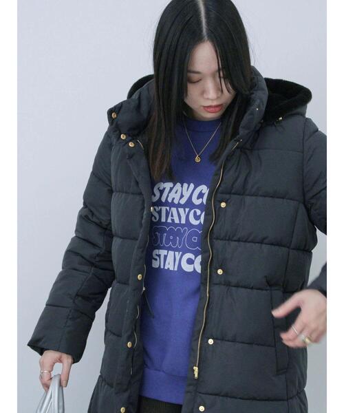 Samansa Mos2 blue(サマンサモスモスブルー)の「スタイルアップパデットコート(その他アウター・レディース・ベージュ/ライトベージュ/ブラック・M/L)」の17枚目の写真