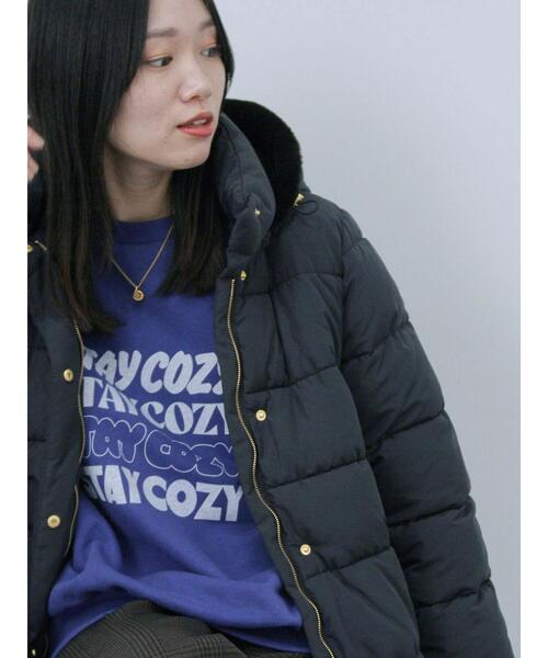 Samansa Mos2 blue(サマンサモスモスブルー)の「スタイルアップパデットコート(その他アウター・レディース・ベージュ/ライトベージュ/ブラック・M/L)」の12枚目の写真