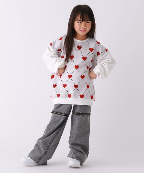 10C REPIPI（ジューシーレピピ）の「【10C REPIPI】2WAYフロントスウェット（スウェット・キッズ・ホワイト/ブラック・130cm/120cm/110cm）」の4枚目の写真