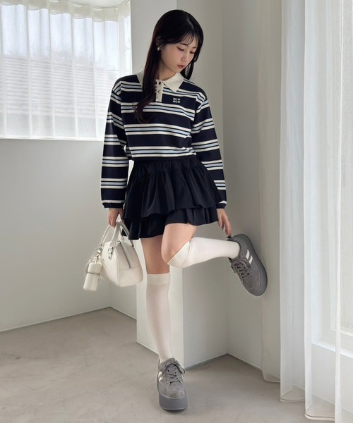 one after another NICE CLAUP(ワンアフターアナザーナイスクラップ)の「プラットフォームリボンカスタムスニーカー(スニーカー・レディース・アイボリー/チャコールグレー/ホワイト・S/M/L)」の9枚目の写真