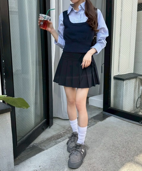 one after another NICE CLAUP(ワンアフターアナザーナイスクラップ)の「プラットフォームリボンカスタムスニーカー(スニーカー・レディース・アイボリー/チャコールグレー/ホワイト・S/M/L)」の21枚目の写真