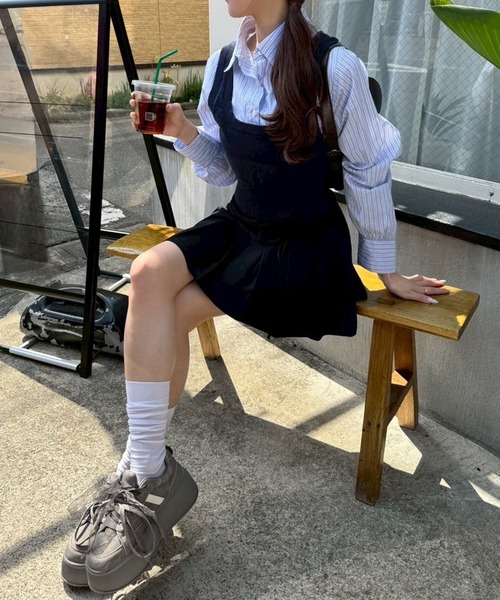 one after another NICE CLAUP(ワンアフターアナザーナイスクラップ)の「プラットフォームリボンカスタムスニーカー(スニーカー・レディース・アイボリー/チャコールグレー/ホワイト・S/M/L)」の22枚目の写真