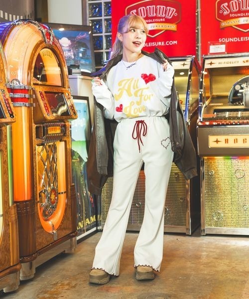 PBLIM（ページボーイリム）の「【PBLIM】ハートロゴフレアパンツ（その他パンツ・レディース・クリーム/ブラウン・FREE）」の8枚目の写真