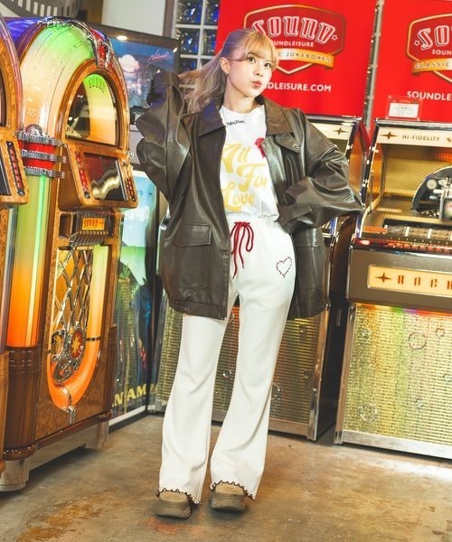 PBLIM（ページボーイリム）の「【PBLIM】ハートロゴフレアパンツ（その他パンツ・レディース・クリーム/ブラウン・FREE）」の9枚目の写真