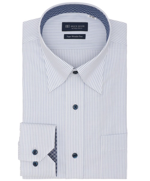 TOKYO SHIRTS(トウキョウシャツ)の「超形態安定ノーアイロン スナップダウン 長袖ビジネスワイシャツ(ビジネスシャツ・メンズ・ブルー・首回り37cm-裄丈80cm/首回り39cm-裄丈80cm/首回り39cm-裄丈84cm/首回り41cm-裄丈82cm/首回り41cm-裄丈86cm/首回り42cm-裄丈82cm/首回り42cm-裄丈86cm/首回り43cm-裄丈82cm/首回り43cm-裄丈86cm/首回り37cm-裄丈84cm)」の1枚目の写真