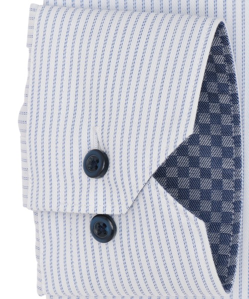 TOKYO SHIRTS(トウキョウシャツ)の「超形態安定ノーアイロン スナップダウン 長袖ビジネスワイシャツ(ビジネスシャツ・メンズ・ブルー・首回り37cm-裄丈80cm/首回り39cm-裄丈80cm/首回り39cm-裄丈84cm/首回り41cm-裄丈82cm/首回り41cm-裄丈86cm/首回り42cm-裄丈82cm/首回り42cm-裄丈86cm/首回り43cm-裄丈82cm/首回り43cm-裄丈86cm/首回り37cm-裄丈84cm)」の3枚目の写真