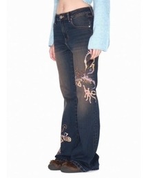 デニム・ジーパン YOUTHBATH SQUARE STICKER DENIM PANTS UK1184 YOUTHBATH SQUARE STICKER DENIM PANTS UK1184