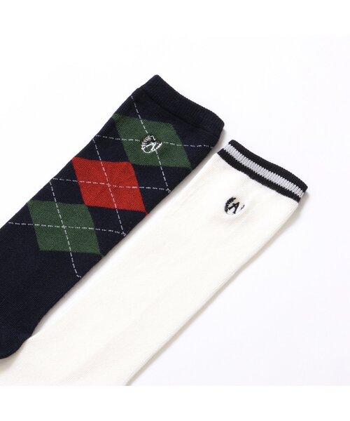 apres les cours（アプレレクール）の「ユニフォーマルハイソックス（ソックス/靴下・キッズ・オフホワイト/ネイビー・12/15 /18/21）」の5枚目の写真