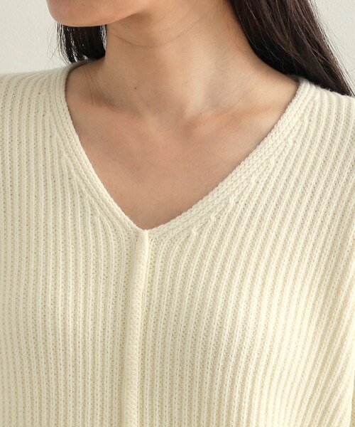 【美品】OPAQUE.CLIP カシミヤ100% Vネック ニット イエロー38 美品】OPAQUE.CLIP カシミヤ100% Vネック ニット イエロー38