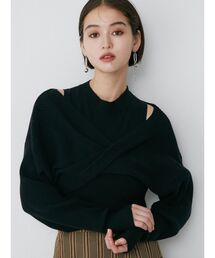 カシュクールニット ブラック chesty カシュクールニット」に該当するレディースのニット/セーター
