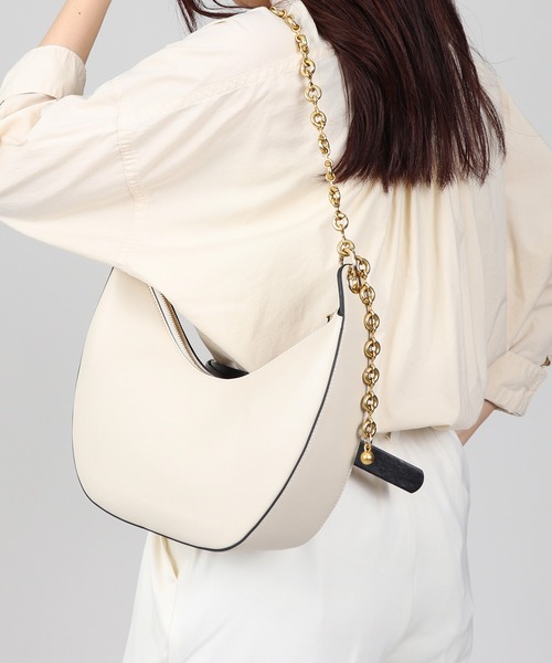 セール】【本革】 ハーフムーン チェーンハンドル ショルダー