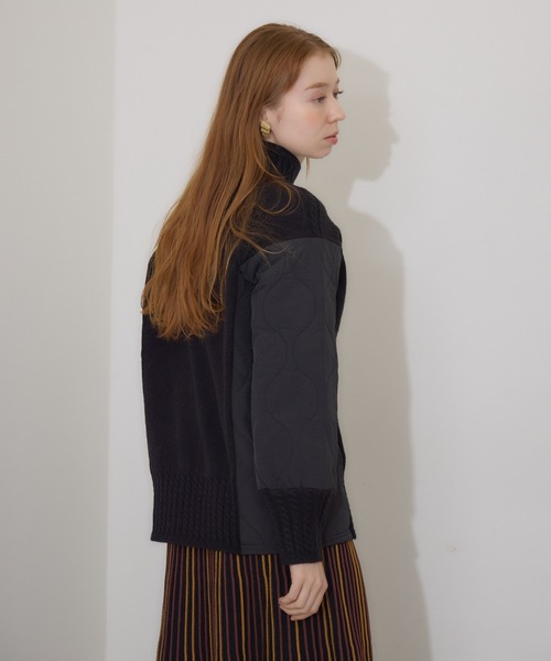 【セール】キルテイング×ニットプルオーバー（ニット/セーター）｜Paradise Picnic（パラダイスピクニック）