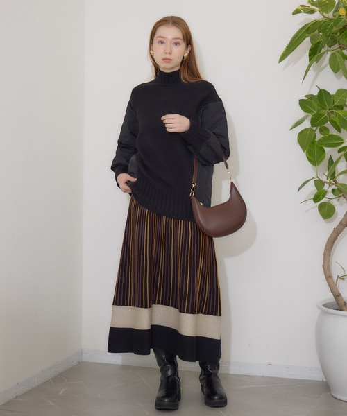 【セール】キルテイング×ニットプルオーバー（ニット/セーター）｜Paradise Picnic（パラダイスピクニック）