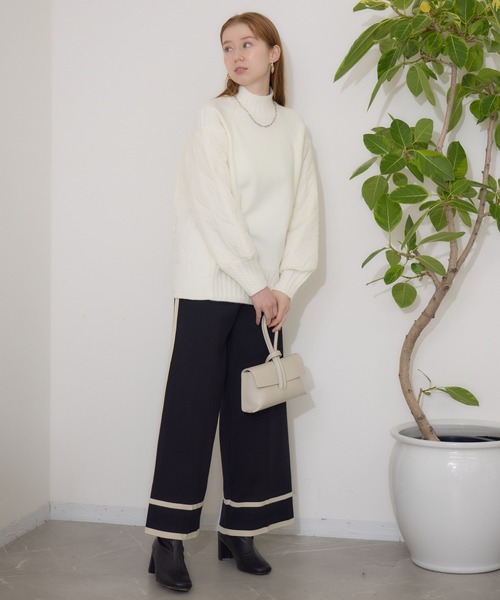 【セール】キルテイング×ニットプルオーバー（ニット/セーター）｜Paradise Picnic（パラダイスピクニック）