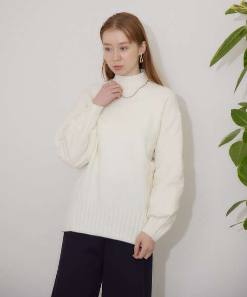 【セール】キルテイング×ニットプルオーバー（ニット/セーター）｜Paradise Picnic（パラダイスピクニック）