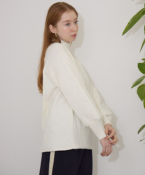 【セール】キルテイング×ニットプルオーバー（ニット/セーター）｜Paradise Picnic（パラダイスピクニック）