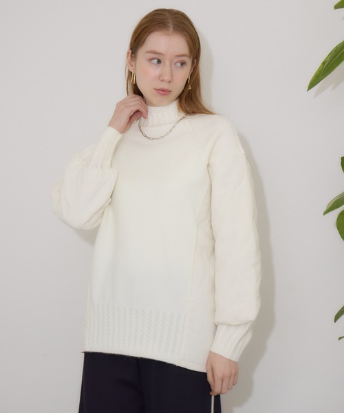 【セール】キルテイング×ニットプルオーバー（ニット/セーター）｜Paradise Picnic（パラダイスピクニック）