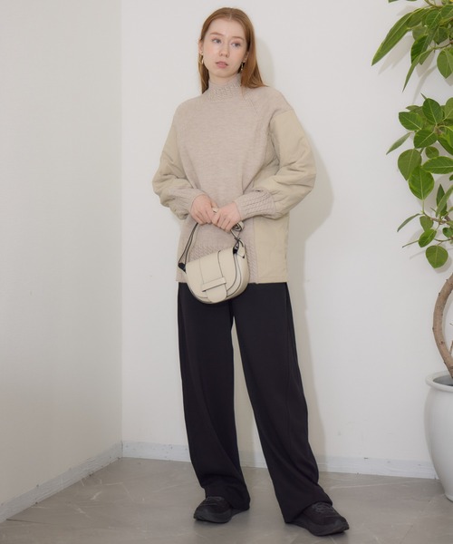 【セール】キルテイング×ニットプルオーバー（ニット/セーター）｜Paradise Picnic（パラダイスピクニック）