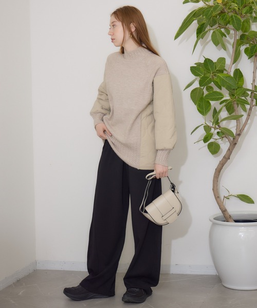 【セール】キルテイング×ニットプルオーバー（ニット/セーター）｜Paradise Picnic（パラダイスピクニック）