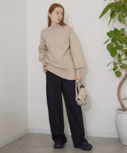 【セール】キルテイング×ニットプルオーバー（ニット/セーター）｜Paradise Picnic（パラダイスピクニック）