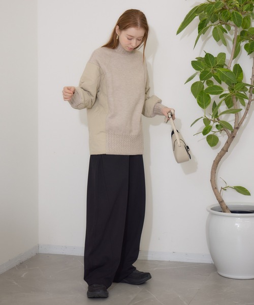 【セール】キルテイング×ニットプルオーバー（ニット/セーター）｜Paradise Picnic（パラダイスピクニック）