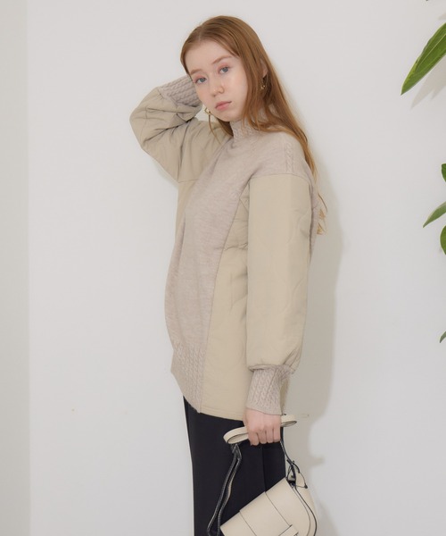 【セール】キルテイング×ニットプルオーバー（ニット/セーター）｜Paradise Picnic（パラダイスピクニック）